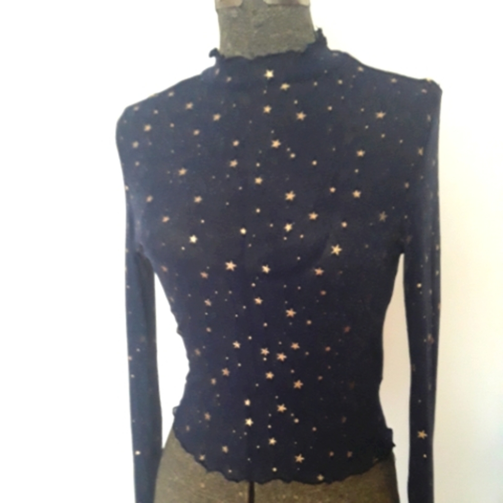 Dark blue Mesh top